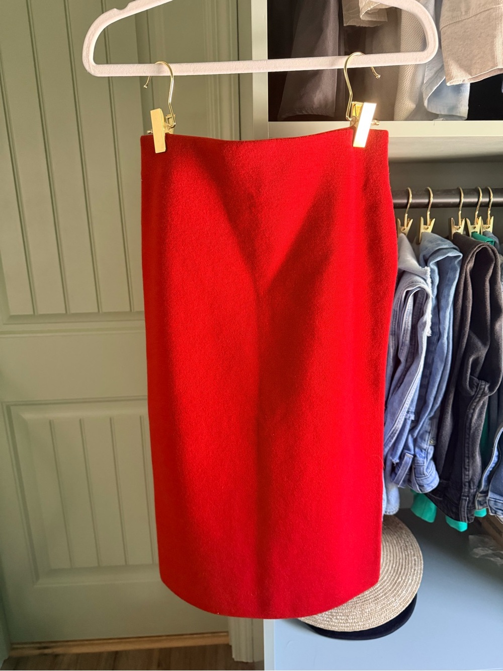 COS Wool Blend Red Pencil Skirt